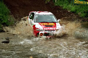 Noel Nash / Bernard Farrell Mitsubishi Lancer Evo IV at the flying finish of Stony Crossing, SS1.