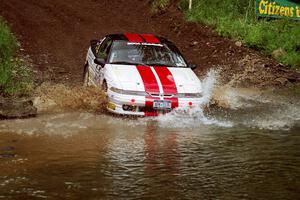 Bruce Perry / Phil Barnes Eagle Talon at the flying finish of Stony Crossing, SS1.