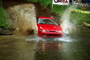 Brendan Cunningham / Paul McClean Eagle Talon TSi at the flying finish of Stony Crossing, SS1.