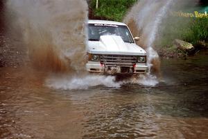 John Daubenmier / Stan Rosen Chevy S-10 at the flying finish of Stony Crossing, SS1.