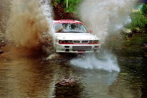 Arthur Wojcik / Dominik Jozwiak Mitsubishi Galant VR-4 at the flying finish of Stony Crossing, SS1.