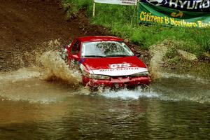 Wojciech Hajduczyk / Chuck Cox Plymouth Laser at the flying finish of Stony Crossing, SS1.