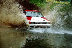 Jon Bogert / Daphne Bogert Toyota Celica All-Trac at the flying finish of Stony Crossing, SS1.