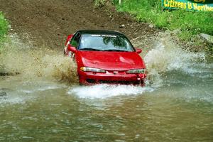 Shane Mitchell / Paul Donnelly Eagle Talon TSi at the flying finish of Stony Crossing, SS1.