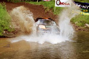 Michael Curran / Mike Kelly Eagle Talon at the flying finish of Stony Crossing, SS1.