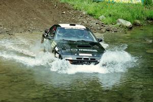 Dave Hintz / Rick Hintz Mazda RX-7 at the flying finish of Stony Crossing, SS1.