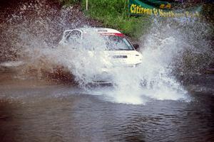 Paul Dunn / Rebecca Dunn Mitsubishi Lancer Evo IV at the flying finish of Stony Crossing, SS1.