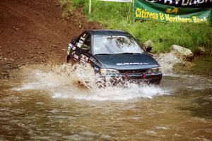 Don Kennedy / Matt Kennedy Subaru Impreza at the flying finish of Stony Crossing, SS1.