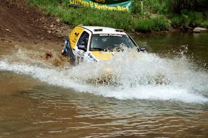 Brad Hawkins / Adrian Wintle VW GTI at the flying finish of Stony Crossing, SS1.