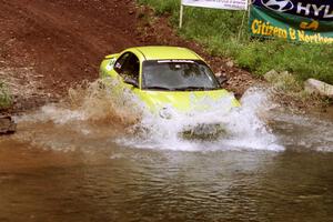 Brian Goss / Sarah Gardescu Dodge Neon at the flying finish of Stony Crossing, SS1.