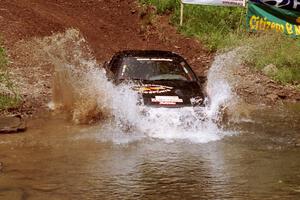 Dennis Martin / Chris Plante Mitsubishi Eclipse GSX at the flying finish of Stony Crossing, SS1.