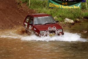 Scott Naturale / Don DeRose VW GTI at the flying finish of Stony Crossing, SS1.