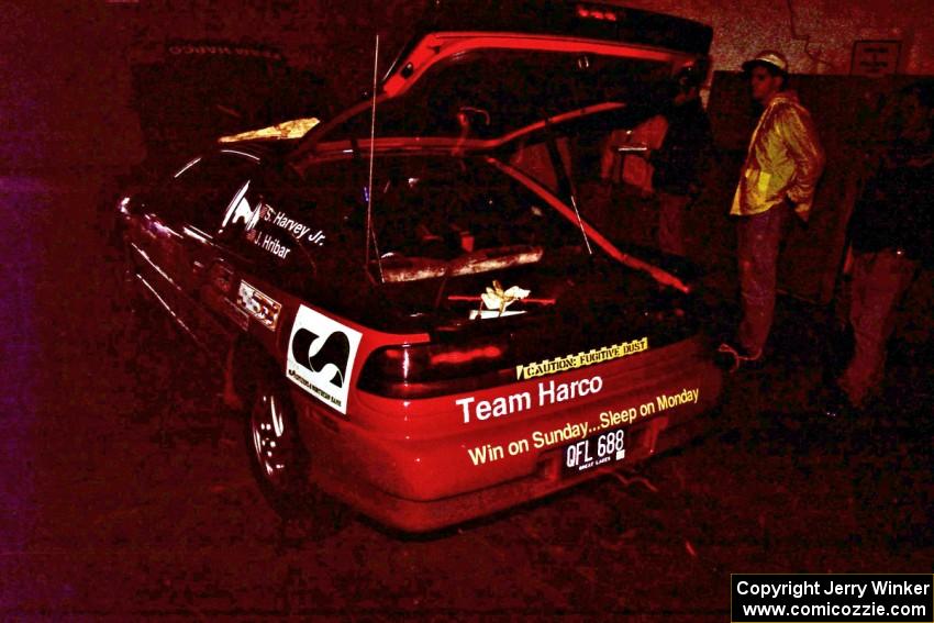 Scott Harvey, Jr. / Jeff Hribar Eagle Talon TSi heads through the tech shed.