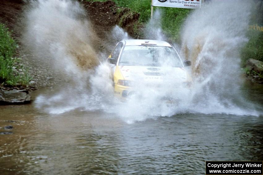 Frank Sprongl / Dan Sprongl Mitsubishi Lancer Evo IV at the flying finish of Stony Crossing, SS1.