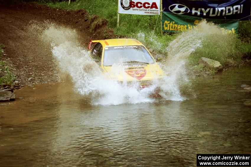 Steve Gingras / Bill Westrick Subaru Impreza 2.5RS at the flying finish of Stony Crossing, SS1.