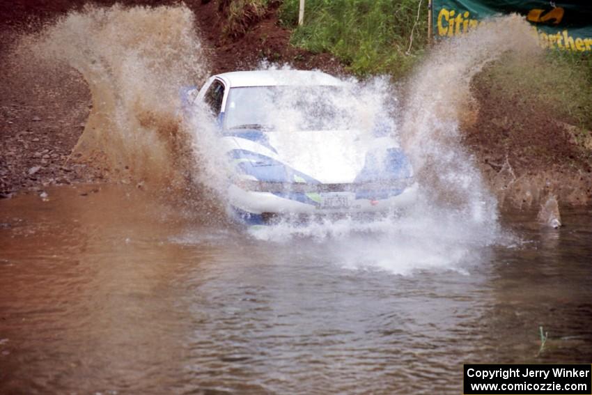 Celsus Donnelly / Josh Bressem Eagle Talon at the flying finish of Stony Crossing, SS1.