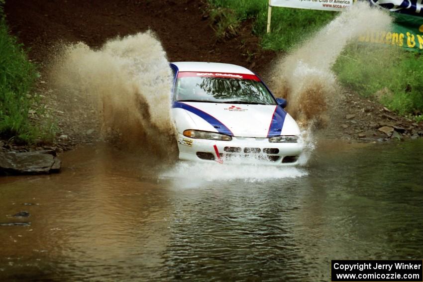 Chris Gilligan / Joe Petersen Mistubishi Eclipse GSX at the flying finish of Stony Crossing, SS1.