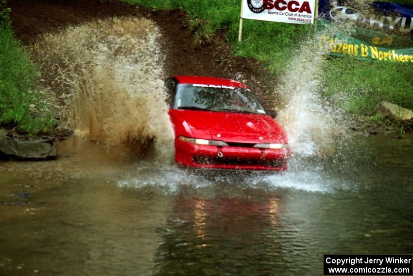 Brendan Cunningham / Paul McClean Eagle Talon TSi at the flying finish of Stony Crossing, SS1.