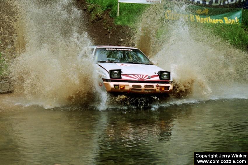 Mark Bowers / Sumit Panjabi Mitsubishi Starion at the flying finish of Stony Crossing, SS1.