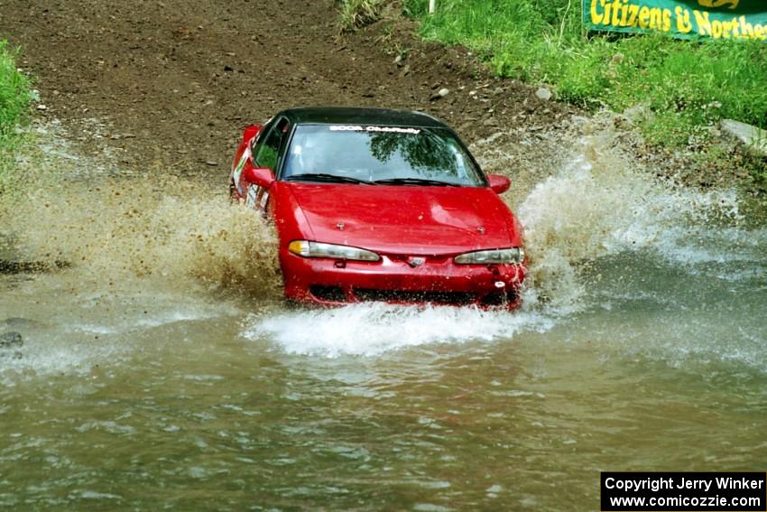 Shane Mitchell / Paul Donnelly Eagle Talon TSi at the flying finish of Stony Crossing, SS1.