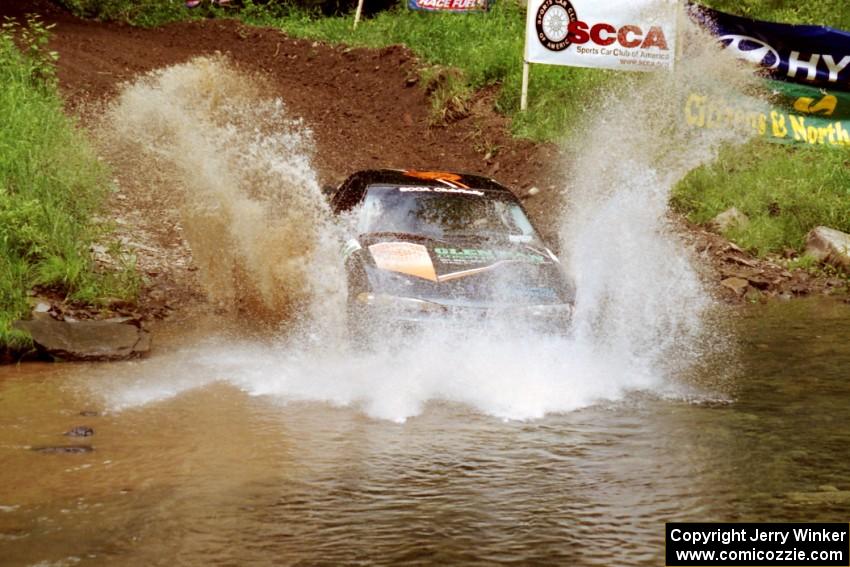 Michael Curran / Mike Kelly Eagle Talon at the flying finish of Stony Crossing, SS1.