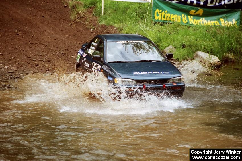 Don Kennedy / Matt Kennedy Subaru Impreza at the flying finish of Stony Crossing, SS1.