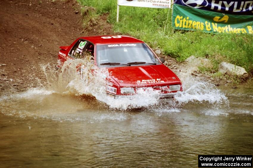 Don Taylor / John Bonneville Dodge Shelby CSX at the flying finish of Stony Crossing, SS1.