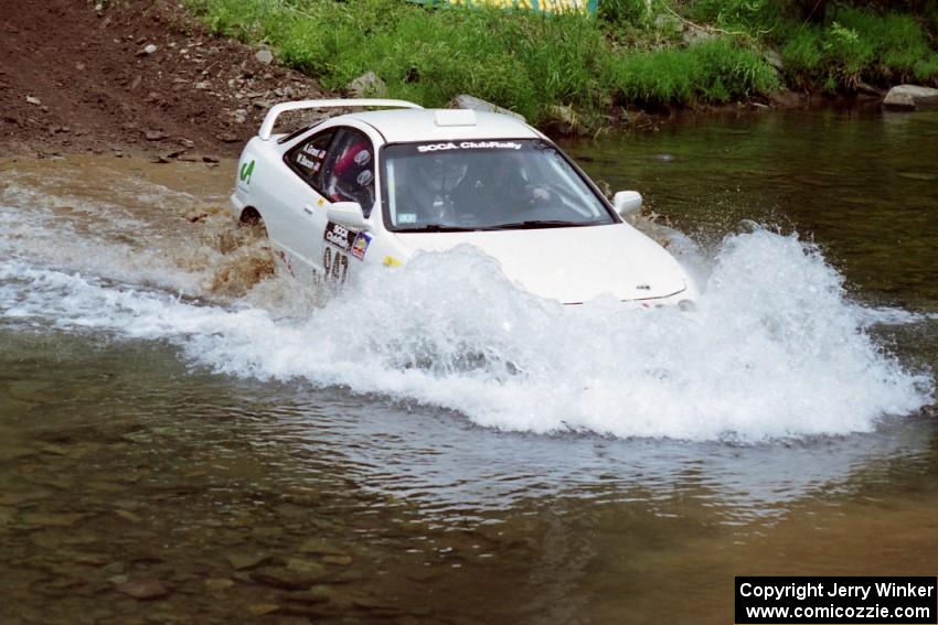 William Bacon / Alan Grant Acura Integra Type R at the flying finish of Stony Crossing, SS1.