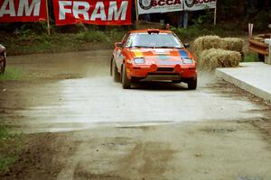 Andrew Havas / Scott Slingerland Mazda RX-7 comes through the spectator area at Phasa, SS4.