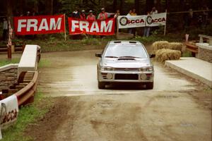 Russ Hodges / Mark Buskirk Subaru WRX comes through the spectator area at Phasa, SS4.