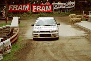 Greg Healey / John MacLeod Subaru Impreza comes through the spectator area at Phasa, SS4.