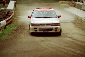 Arthur Wojcik / Dominik Jozwiak Mitsubishi Galant VR-4 comes through the spectator area at Phasa, SS4.