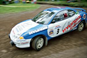 Noel Lawler / Michael Fennell Hyundai Tiburon at the first hairpin on Colton Stock, SS5.