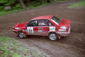 Jon Kemp / Gail McGuire Audi 4000 Quattro at the first hairpin on Colton Stock, SS5.