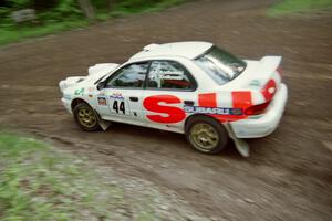 Henry Krolikowski / Cindy Krolikowski Subaru WRX STi at the first hairpin on Colton Stock, SS5.