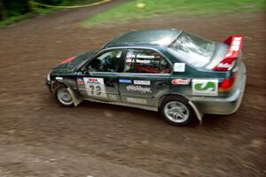 Nick Robinson / Jim Newton Honda Civic at the first hairpin on Colton Stock, SS5.