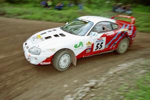 Brian Vinson / Richard Beels Toyota Supra Turbo at the first hairpin on Colton Stock, SS5.