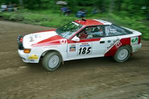 Jon Bogert / Daphne Bogert Toyota Celica All-Trac at the first hairpin on Colton Stock, SS5.
