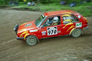 John Rahill / Vlad Hladky VW GTI at the first hairpin on Colton Stock, SS5.