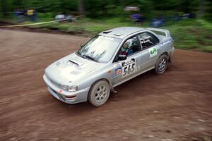Russ Hodges / Mark Buskirk Subaru WRX at the first hairpin on Colton Stock, SS5.