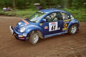 Mike Halley / Ole Holter VW New Beetle at the first hairpin on Colton Stock, SS5.