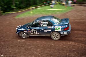 Don Kennedy / Matt Kennedy Subaru Impreza at the first hairpin on Colton Stock, SS5.