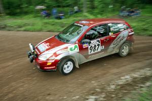 Peter Reilly / Ray Felice Ford Focus at the first hairpin on Colton Stock, SS5.