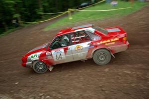 Sylvester Stepniewski / Adam Pelc Audi 4000 Quattro at the first hairpin on Colton Stock, SS5.