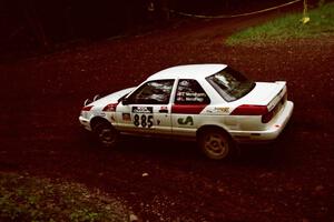 Ted Mendham / Lise Mendham Nissan Sentra SE-R at the first hairpin on Colton Stock, SS5.