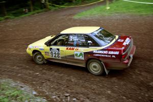 Dean Fry / Rick Davis Subaru Legacy at the first hairpin on Colton Stock, SS5.