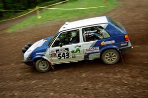 Chris Whiteman / Mike Paulin VW GTI at the first hairpin on Colton Stock, SS5.