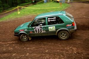 Serguei Grichetchkine / Ksenia Prokofjeva VW GTI at the first hairpin on Colton Stock, SS5.