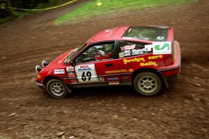 Charles Sherrill / Bryan O'Neal Honda CRX Si at the first hairpin on Colton Stock, SS5.