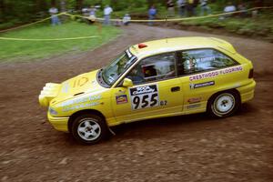 Padraig Purcell / John McCafferty Vauxhall Astra GSi at the first hairpin on Colton Stock, SS5.